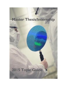 Master Thesis/Internship 2015 Topic Guide