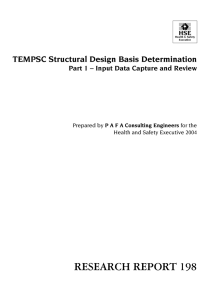 TEMPSC Structural Design Basis Determination Part 1