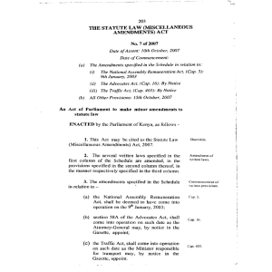 the statute law (miscellaneous amendments) act