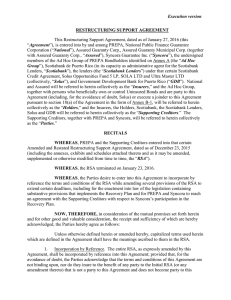 Execution version RESTRUCTURING SUPPORT AGREEMENT This