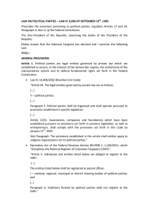 LAW ON POLITICAL PARTIES - Superior Electoral Court