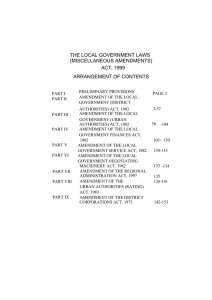 the local government laws (miscellaneous amendments) act, 1999