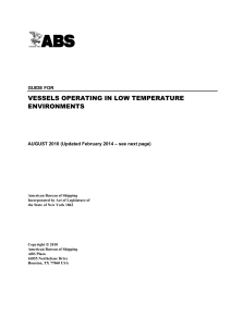 Guide for Vessels Operating in Low Temperature Environments