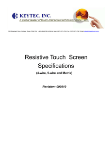 KEYTEC Resistive Touch Screen Specification