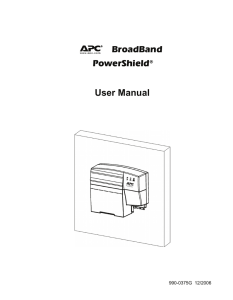 BroadBand PowerShield® User Manual