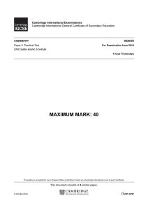 maximum mark: 40 - mdr science academy