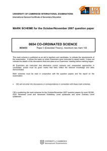 0654 co-ordinated science