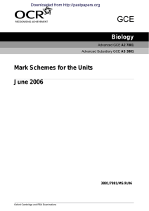Mark Schemes for the Units June 2006 Biology