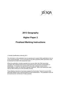 2013 Geography Higher Paper 2 Finalised Marking Instructions