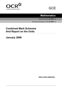 Mark Scheme January 2006