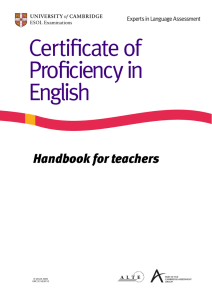 CPE (Certificate of Proficiency in English) Handbook