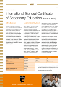 International General Certificate of Secondary Education (Forms 4