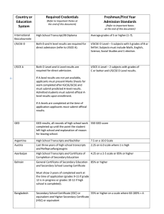 Country Educational Equivalency Guide - Admissions