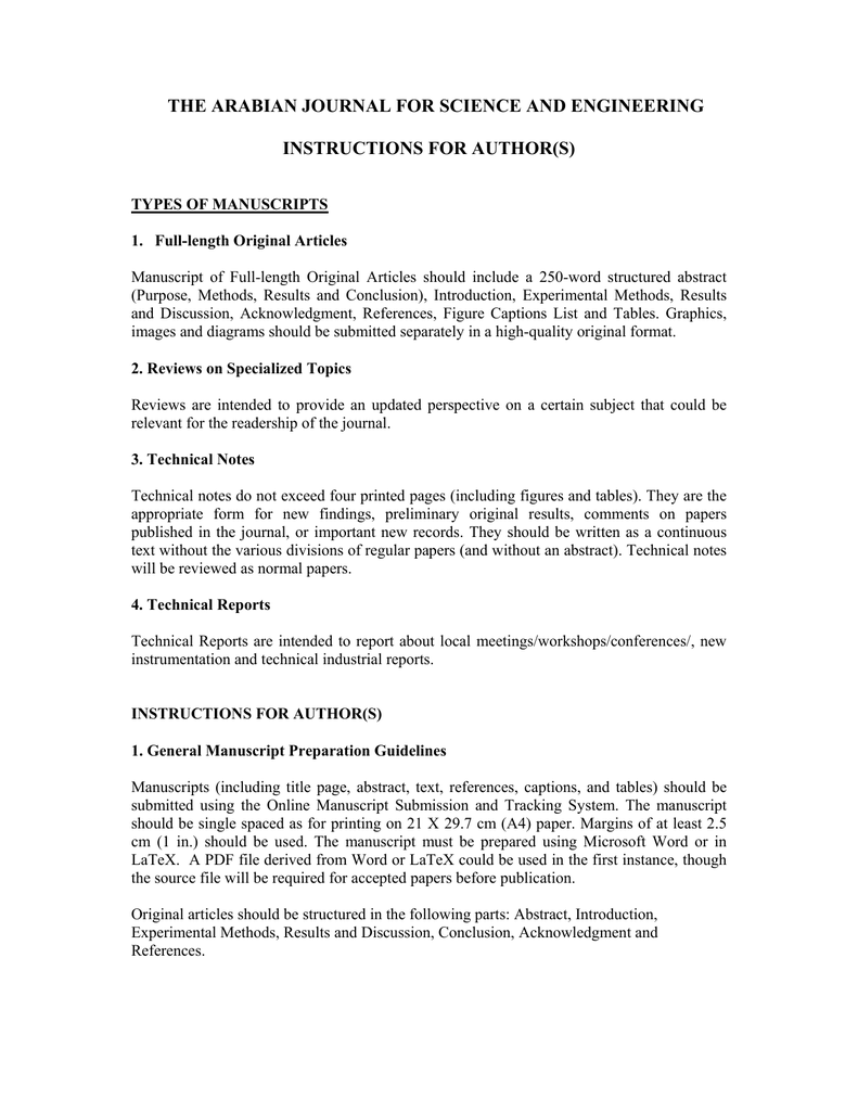 THE ARABIAN JOURNAL FOR SCIENCE AND ENGINEERING