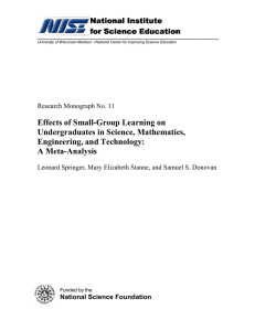 Effects of Small-Group Learning on Undergraduates in Science