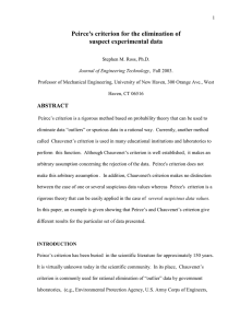 Peirce`s criterion for the elimination of suspect experimental data