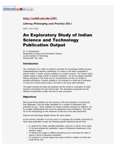 An Exploratory Study of Indian Science and Technology Publication