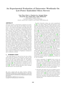 An Experimental Evaluation of Datacenter Workloads On