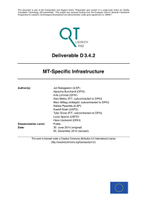 Deliverable D3.4.2 MT-Specific Infrastructure