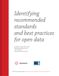 Identifying recommended standards and best practices