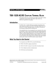 TBX-1329 AC/DC Coupling Terminal Block Installation Guide and