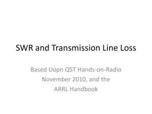 SWR and Transmission Line Loss
