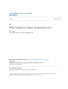 Work Analysis in Library Technical Services - OpenSIUC