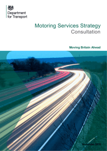 Motoring services strategy: consultation document