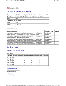 Technical Service Bulletin Vehicle data Documents