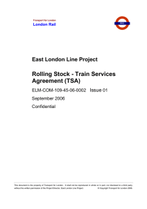 Rolling Stock - Train Services Agreement (TSA)