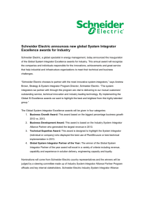 Schneider Electric announces new global System Integrator