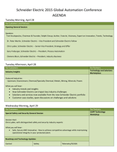 Schneider Electric 2015 Global Automation Conference AGENDA