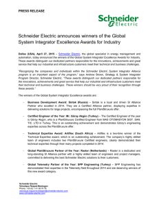 Schneider Electric announces winners of the Global System