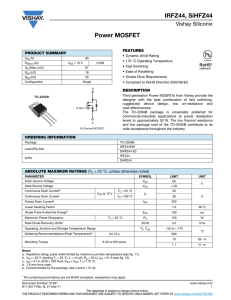 Power MOSFET IRFZ44, SiHFZ44