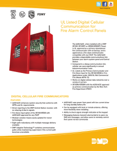 UL Listed Digital Cellular Communication for Fire Alarm Control