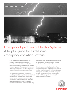 Emergency Operation of Elevator Systems brochure