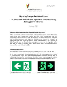 Position Paper on Photo-Luminescent Exit Signs