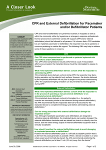 CPR and External Defibrillation for Pacemaker