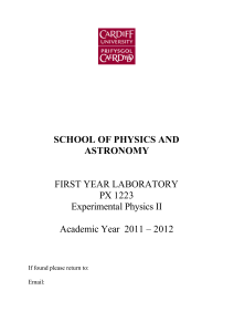 PX1223 Lab Manual Jan 2012 - School of Physics and Astronomy