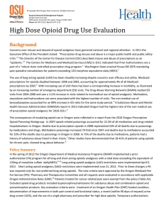 High Dose Opioid Drug Use Evaluation
