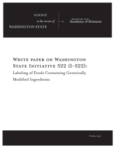 White paper on Washington State Initiative 522 (I