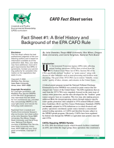 A Brief History and Background of the EPA CAFO Rule