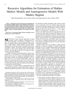 Recursive algorithms for estimation of hidden markov models and