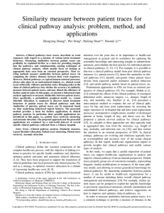 Similarity measure between patient traces for clinical pathway analysis