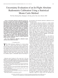 Uncertainty evaluation of an in-flight absolute radiometric calibration