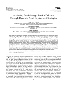Achieving Breakthrough Service Delivery Through Dynamic Asset