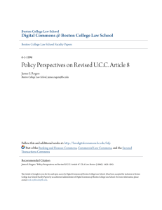 Policy Perspectives on Revised UCC Article 8