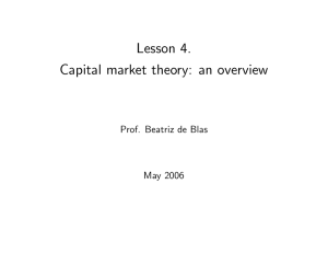 Lesson 4. Capital market theory: an overview