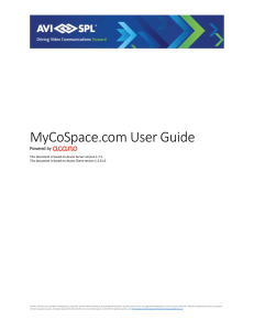 MyCoSpace.com User Guide - AVI-SPL