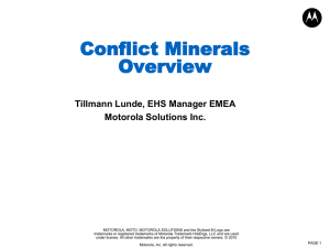 Conflict Minerals Overview